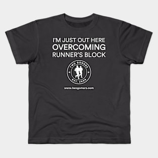 Overcoming Runner's Block White Text Kids T-Shirt